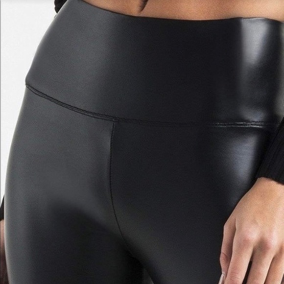 High waist faux leather pants - Picture 4 of 8